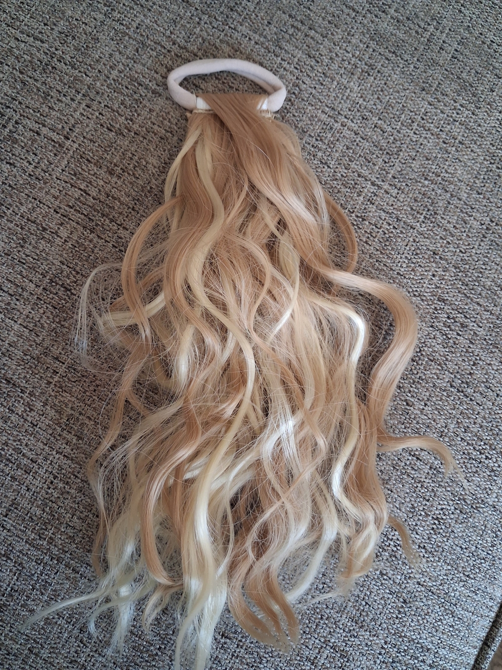 Mid Length Brand New Wavy Blonde Clip-In Ponytail Extension